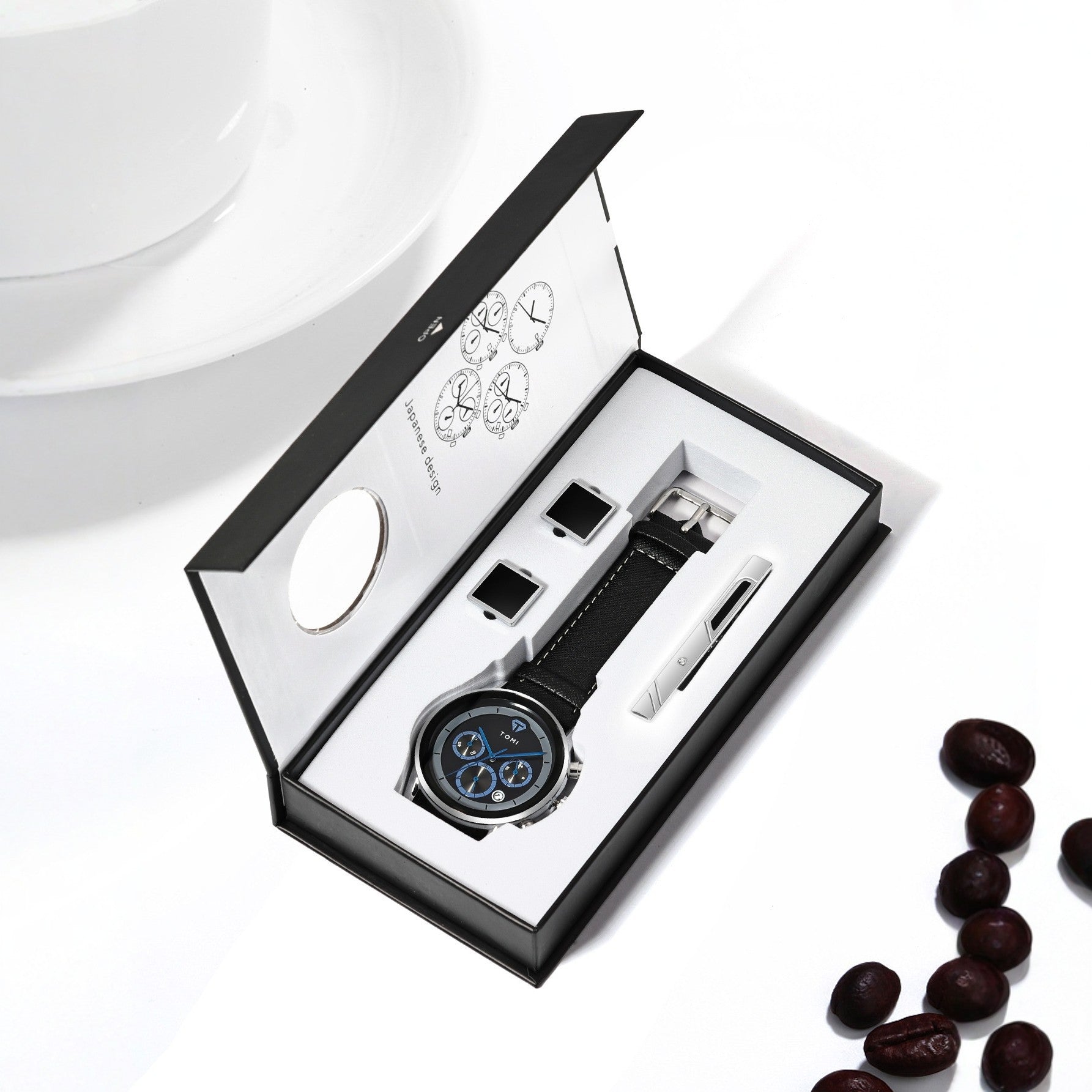 Ensemble de Cadeaux Montres Quartz Affaires Hommes
