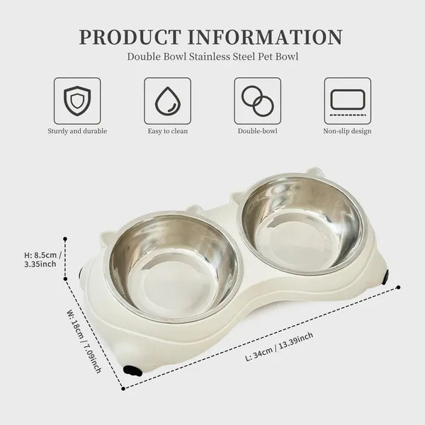 Base anti-dérapante Double Cat Food Bowl