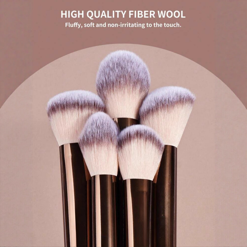 Brosse de maquillage en aluminium brun