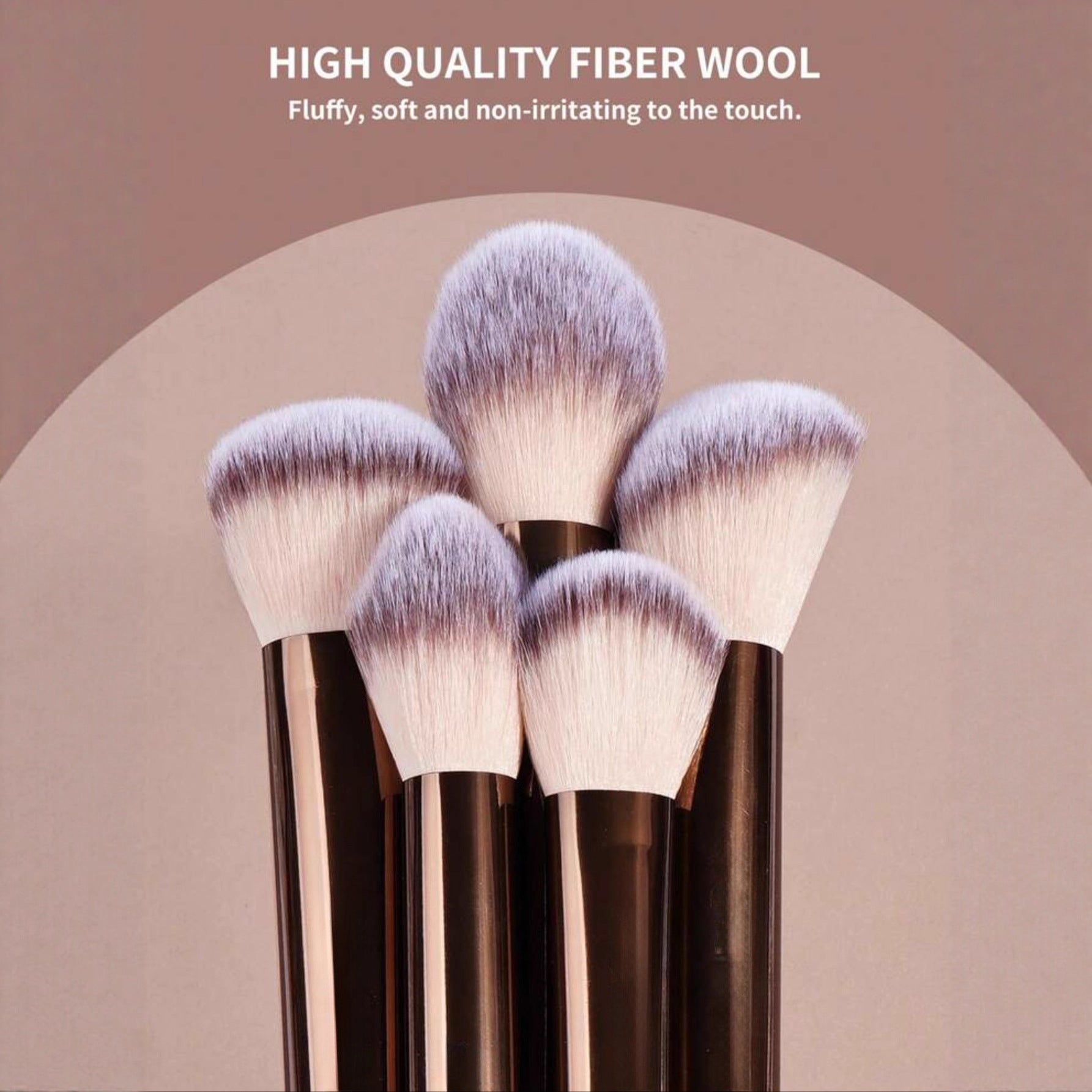 Brosse de maquillage en aluminium brun