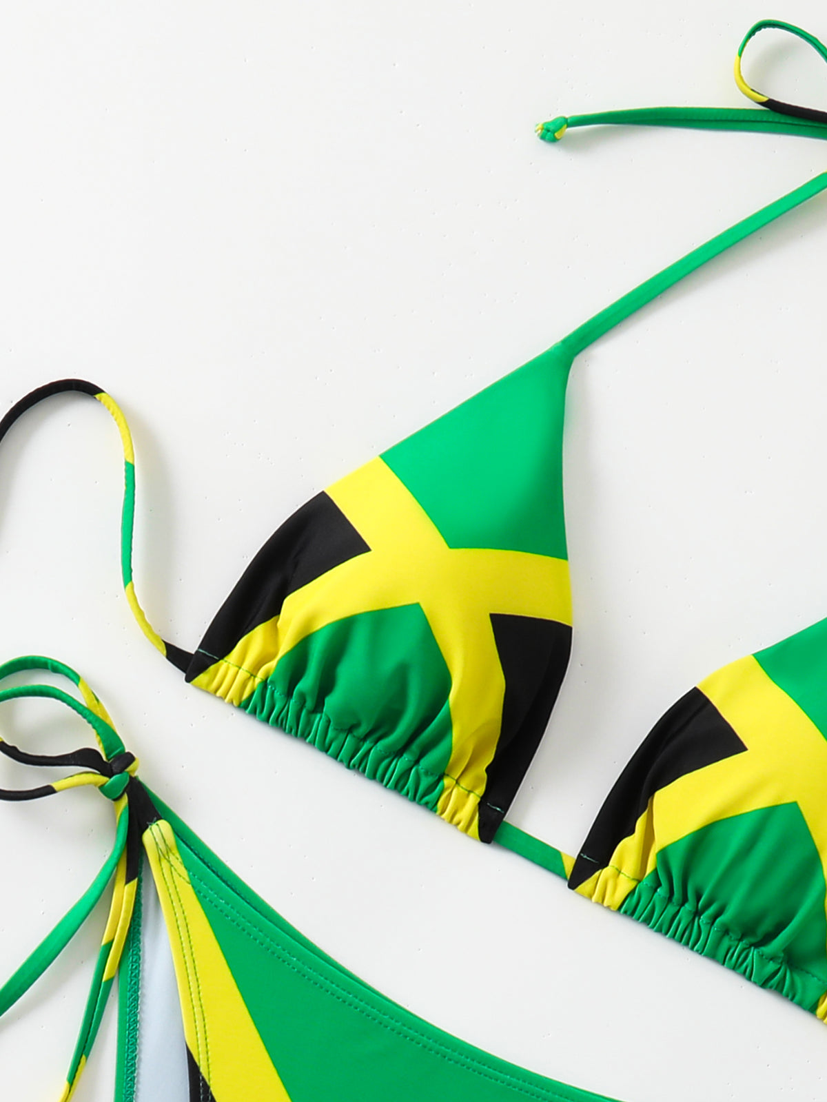 Ensemble de Bikini Triangle imprimé drapeau Jamaïque pour femmes
