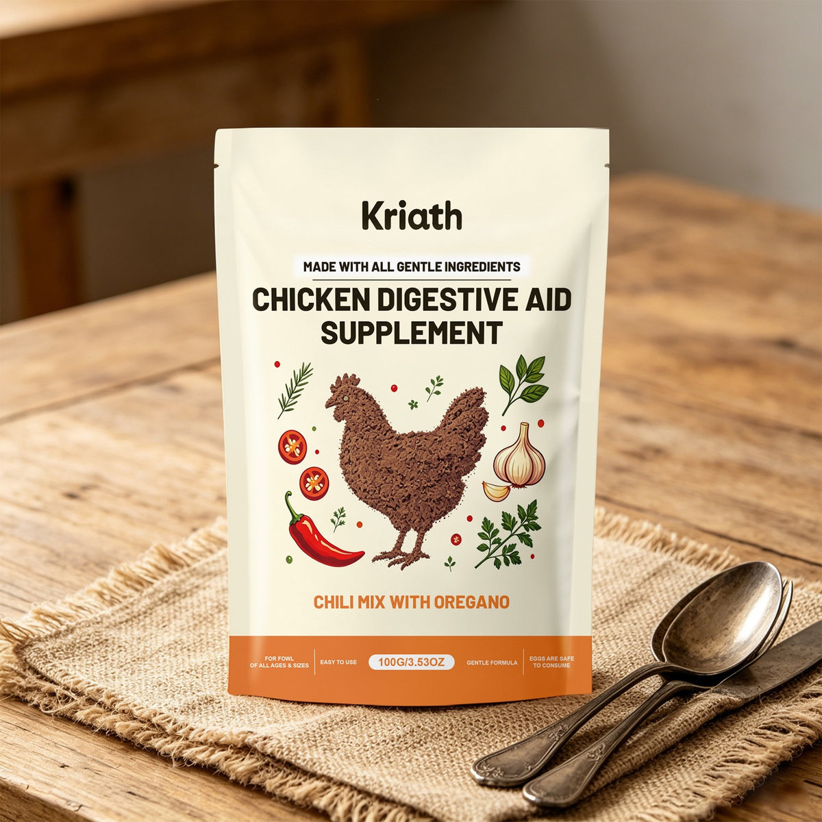 Kriath Chicken Care Supplement Nutritionnel and Healthy Pet Feed Additive encourage à manger A