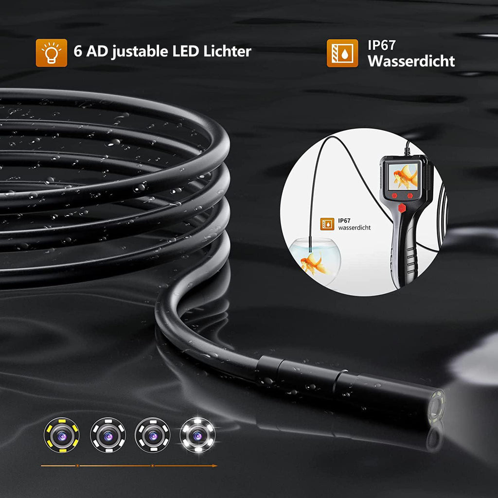 Caméra d'endoscope étanche HD double-Lens avec lumières intégrées