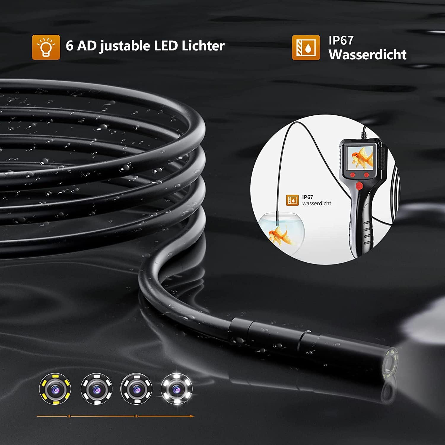 Caméra d'endoscope étanche HD double-Lens avec lumières intégrées