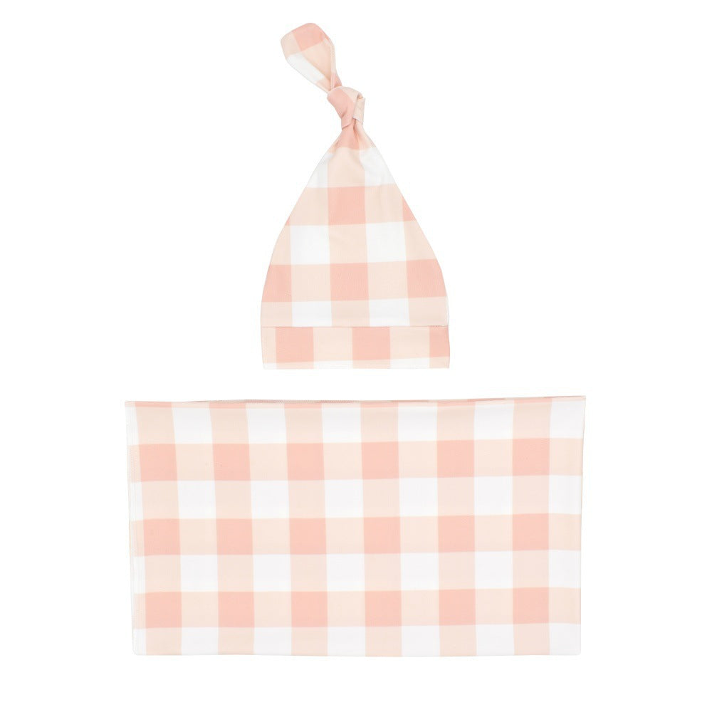 Nouveau-né Swaddle Blanket et Knotted Baby Hat 2-Piece Set