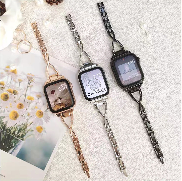 Bracelet de montre à lien X en métal mode