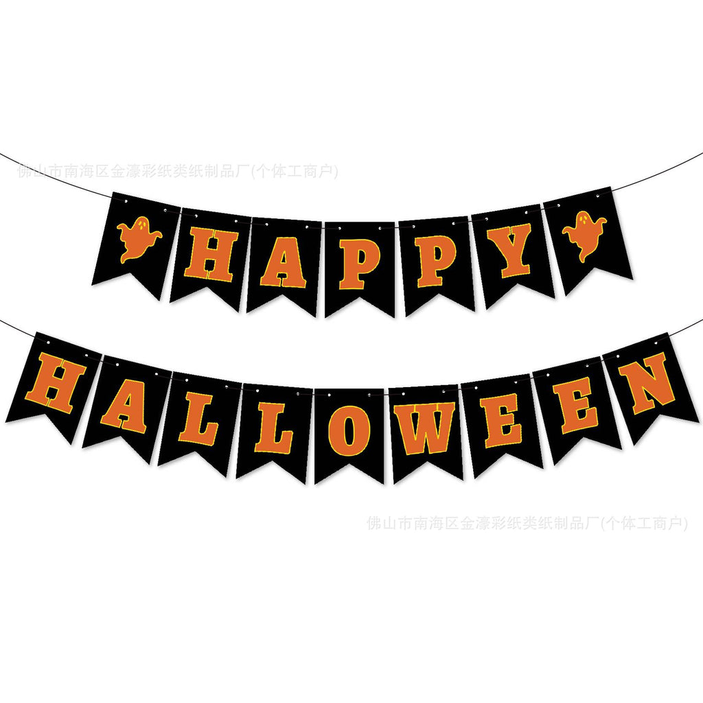 Halloween Fête Décorations Pumpkin Swallowtail Banner Ghost Festival Atmosphère Scene Set