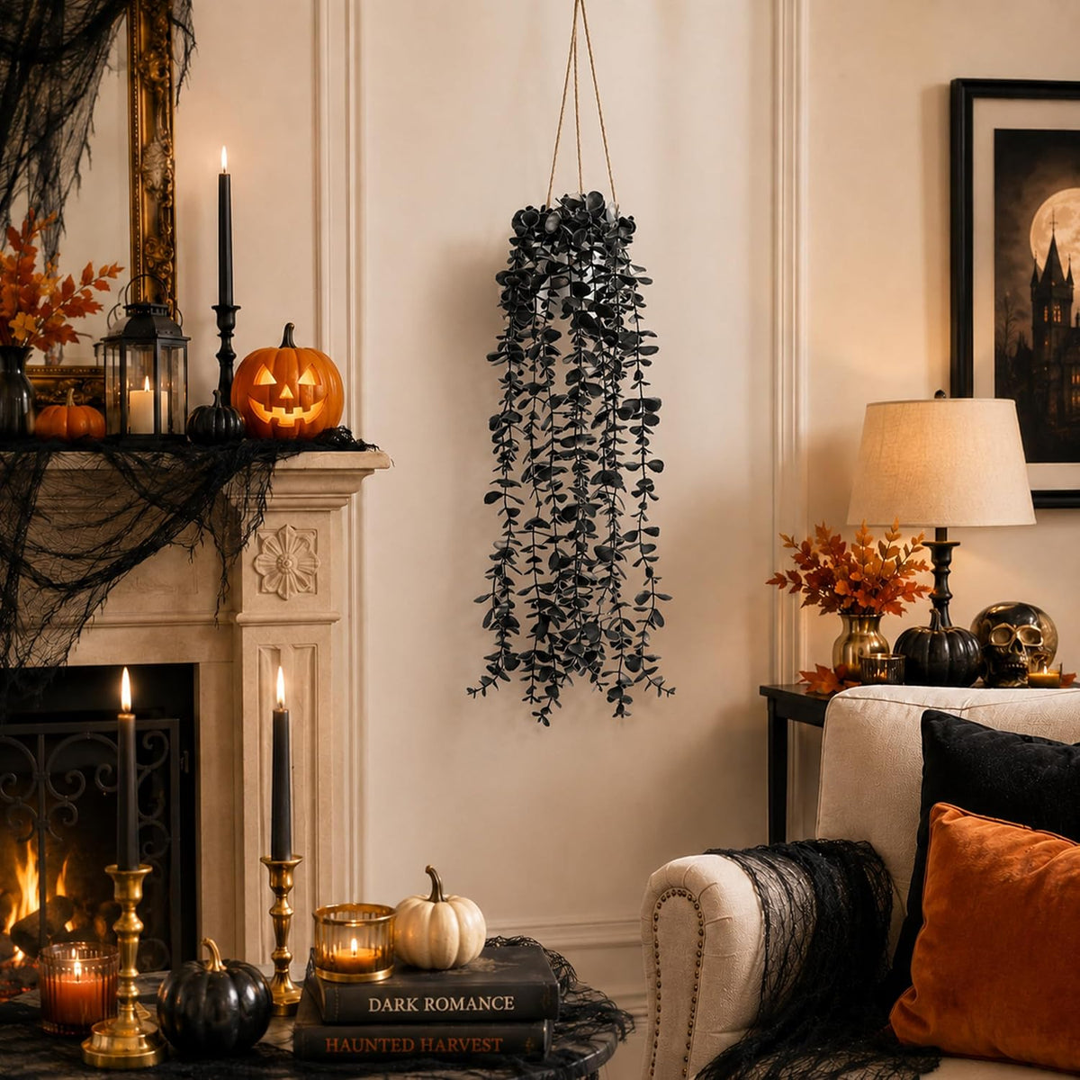 Faux Eucalyptus plante suspendue pour décorations de fête d'Halloween