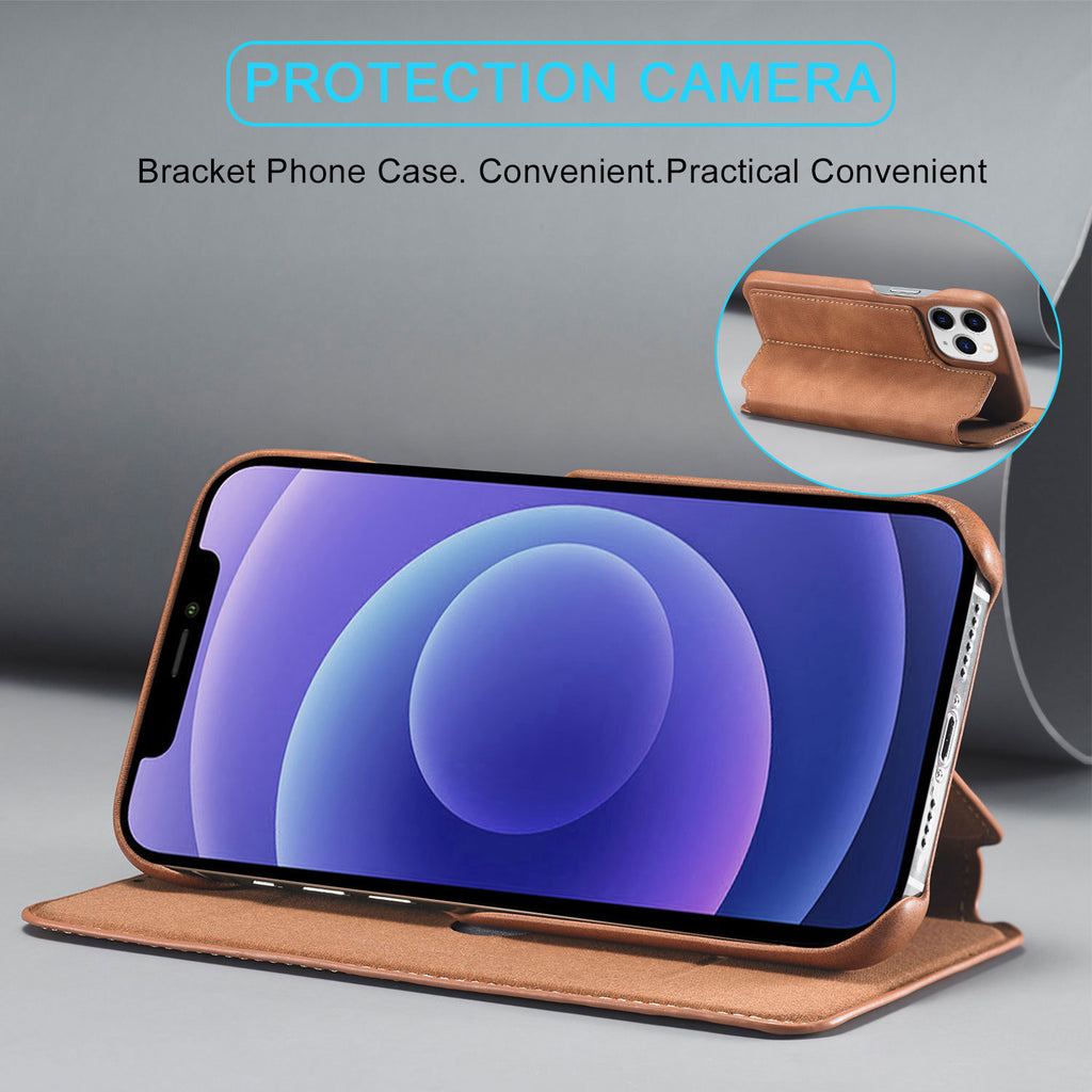 Minimalist Solid Color Flip style boîtier en cuir de téléphone
