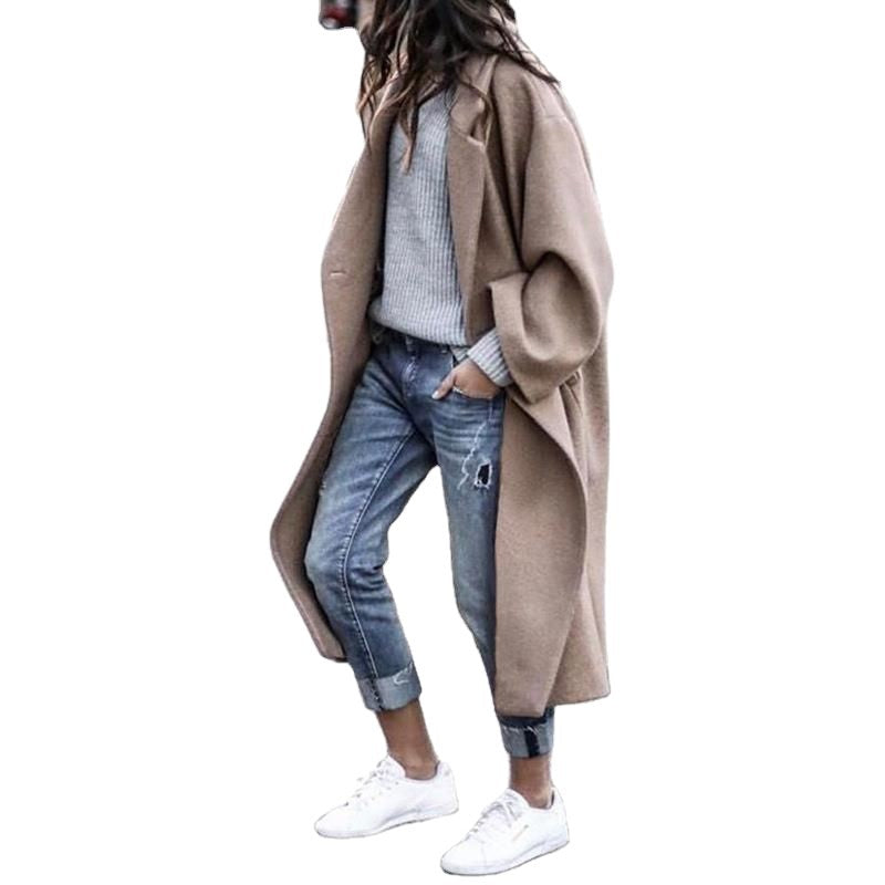 Manteau Automne Hiver European and American Cross Border Vêtements Femmes Amazon Casual Long