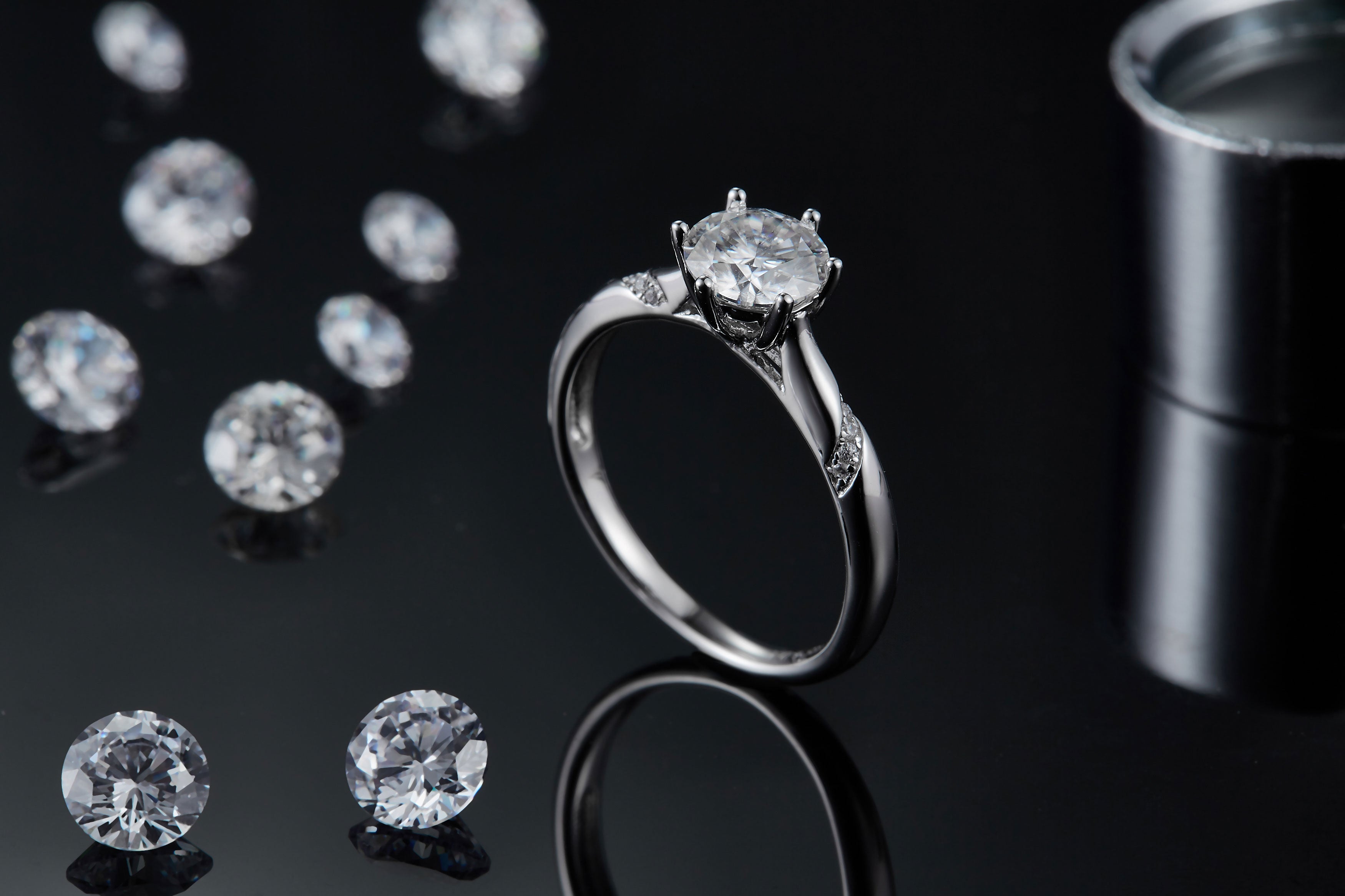 S925 Argent Sterling 1ct Moissanite bague de fiançailles