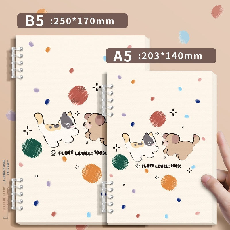 A5 Échelle de carnet de notes à feuilles longues épaissies Étudiante en livre mignon amovible