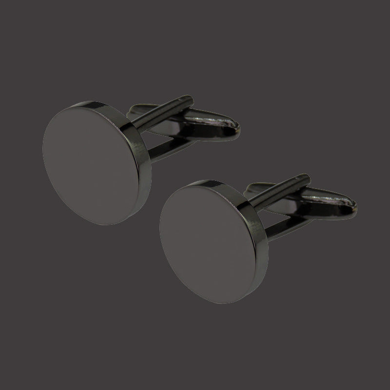 Boutons de manchette en métal laser noir et doré en cuivre
