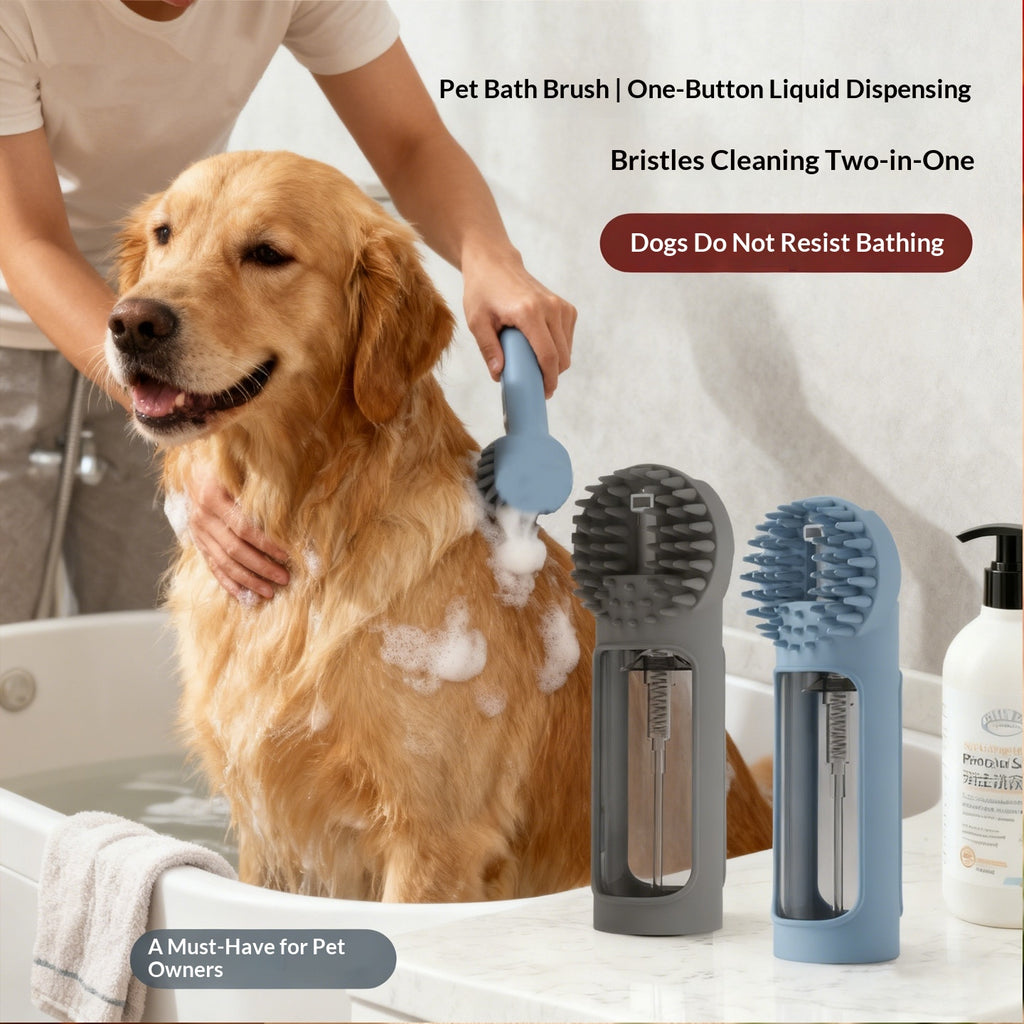 Brosse de bain pour animaux de compagnie Baignoire en mousse multifonctionnelle intégrée Silicone Brosse de bain à frotter Cat And Do