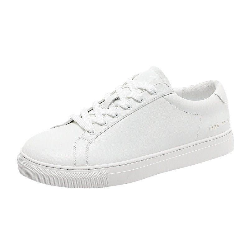Respirant Cowhide Plat-soled Trendy Baskets blancs polyvalents