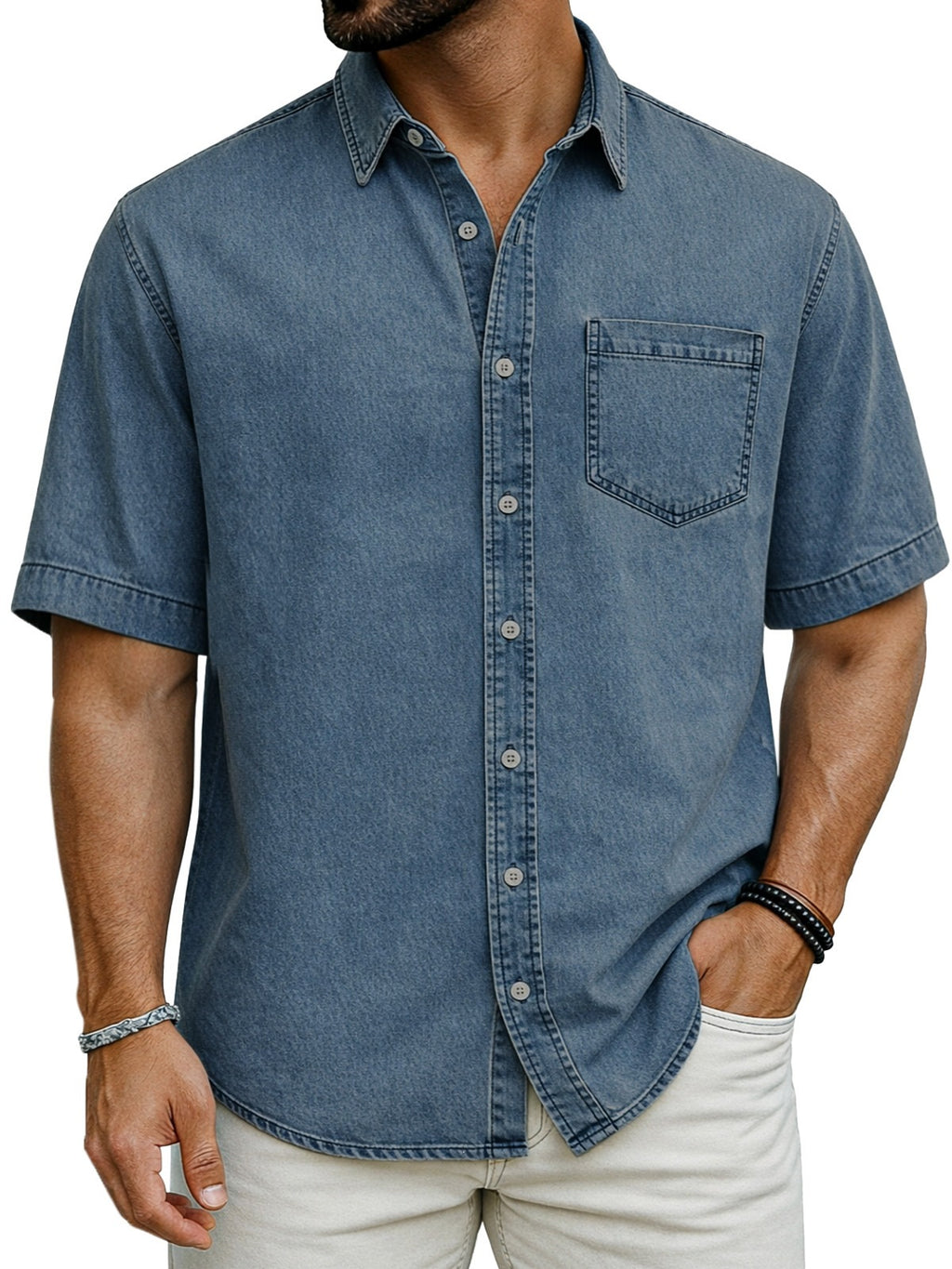 Chemise casual à manches courtes pour hommes