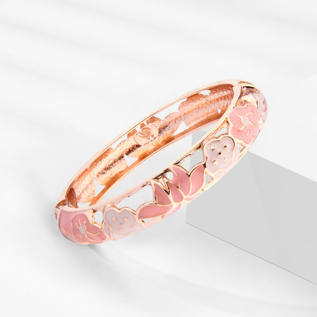 Dai Li Cloisonne Bracelet Vintage Palais Style Émail Drop Huile Bracelet Fleur Série Ouvert
