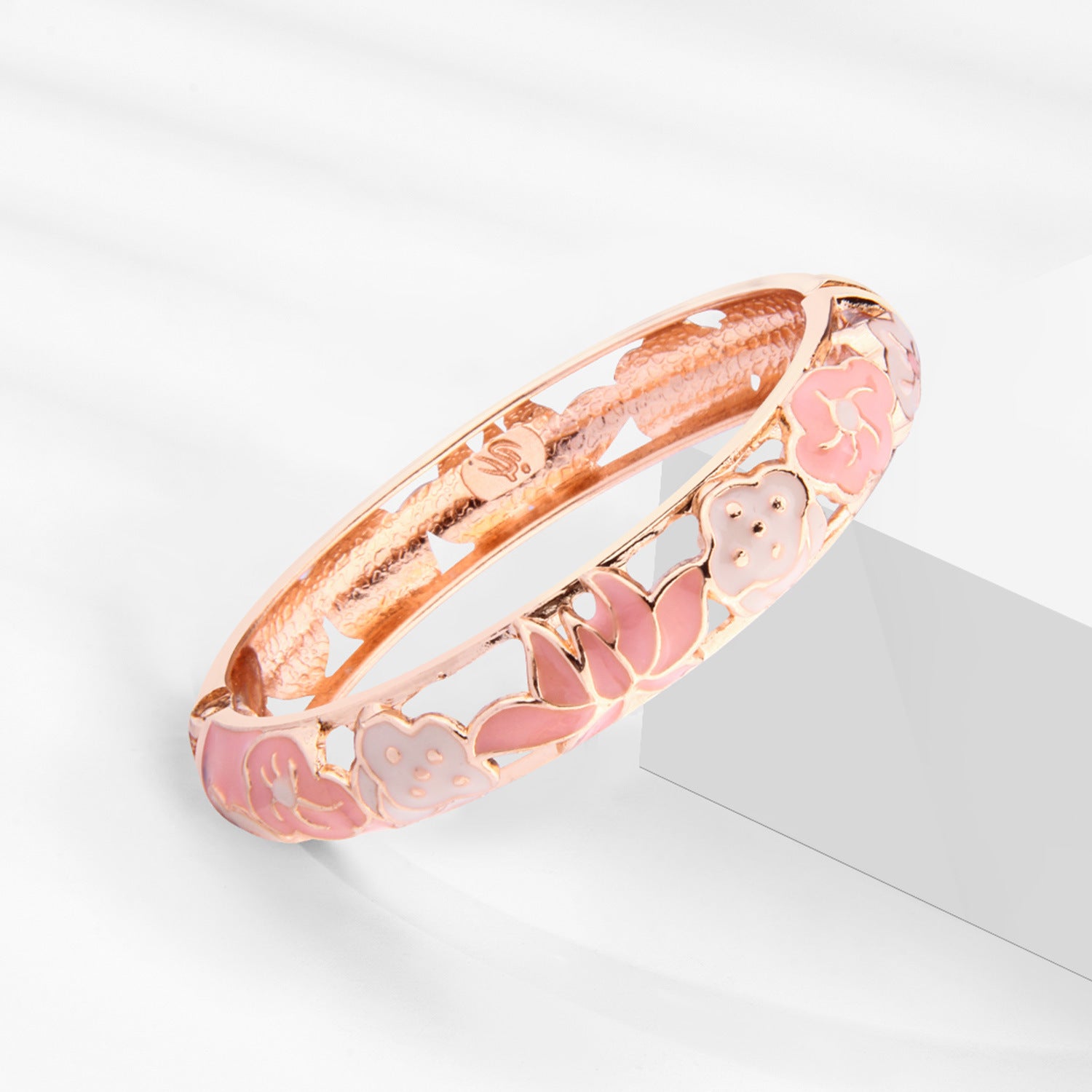 Dai Li Cloisonne Bracelet Vintage Palais Style Émail Drop Huile Bracelet Fleur Série Ouvert