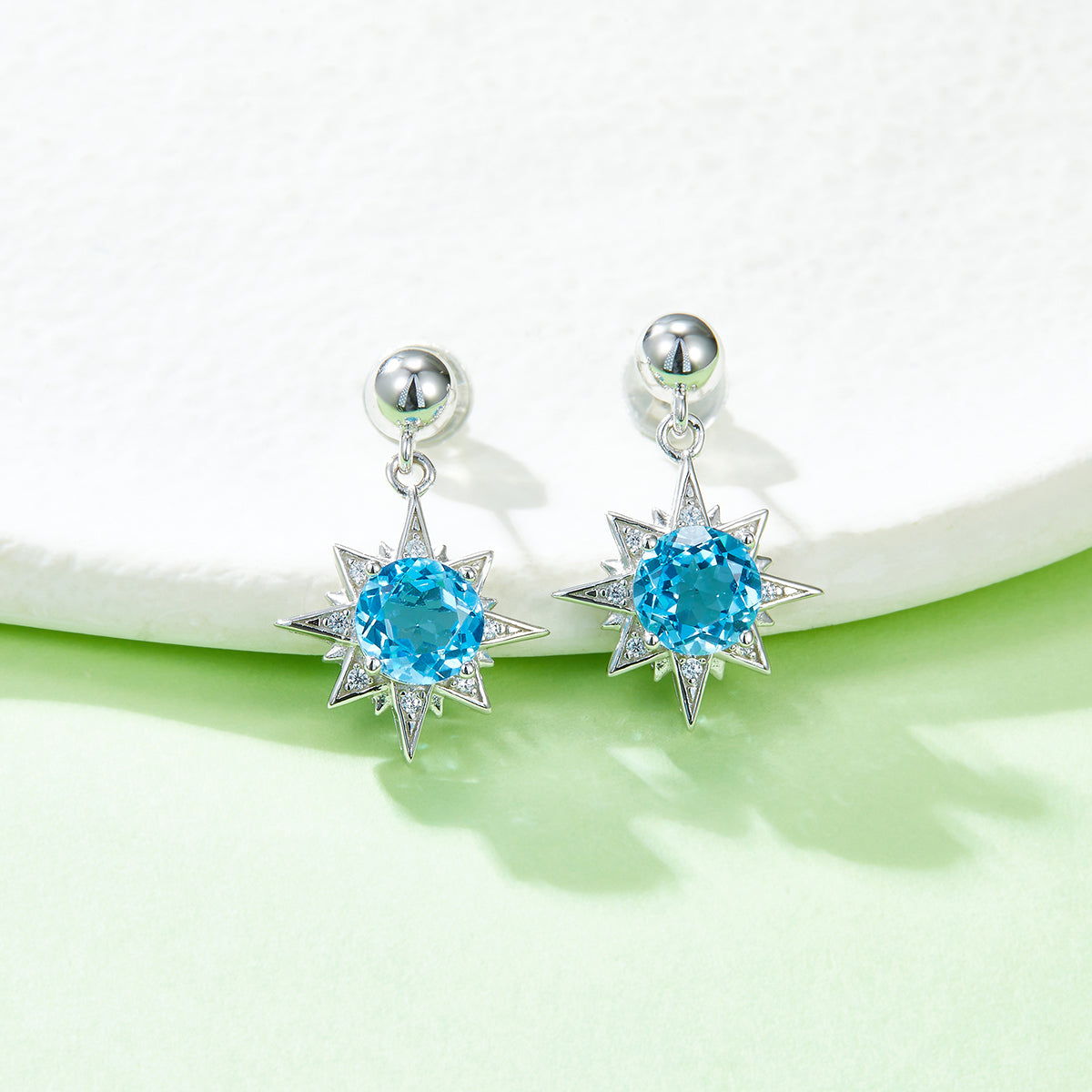 S925 Boucles d'oreilles d'étoiles en argent sterling