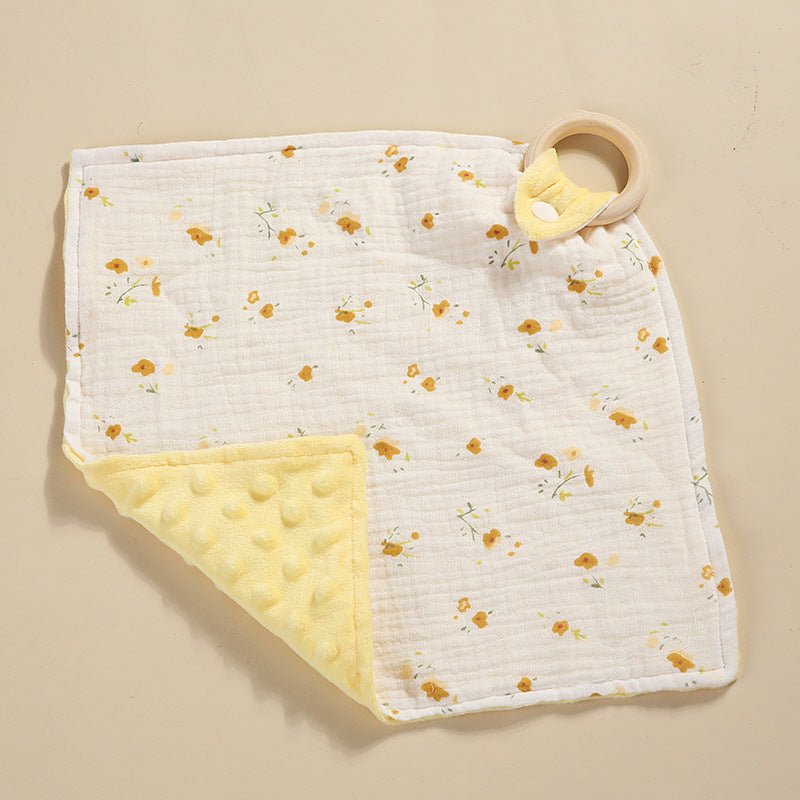 Bite anneau double couche Crêpe Serviette Saliva Baby Doll Square Serviette