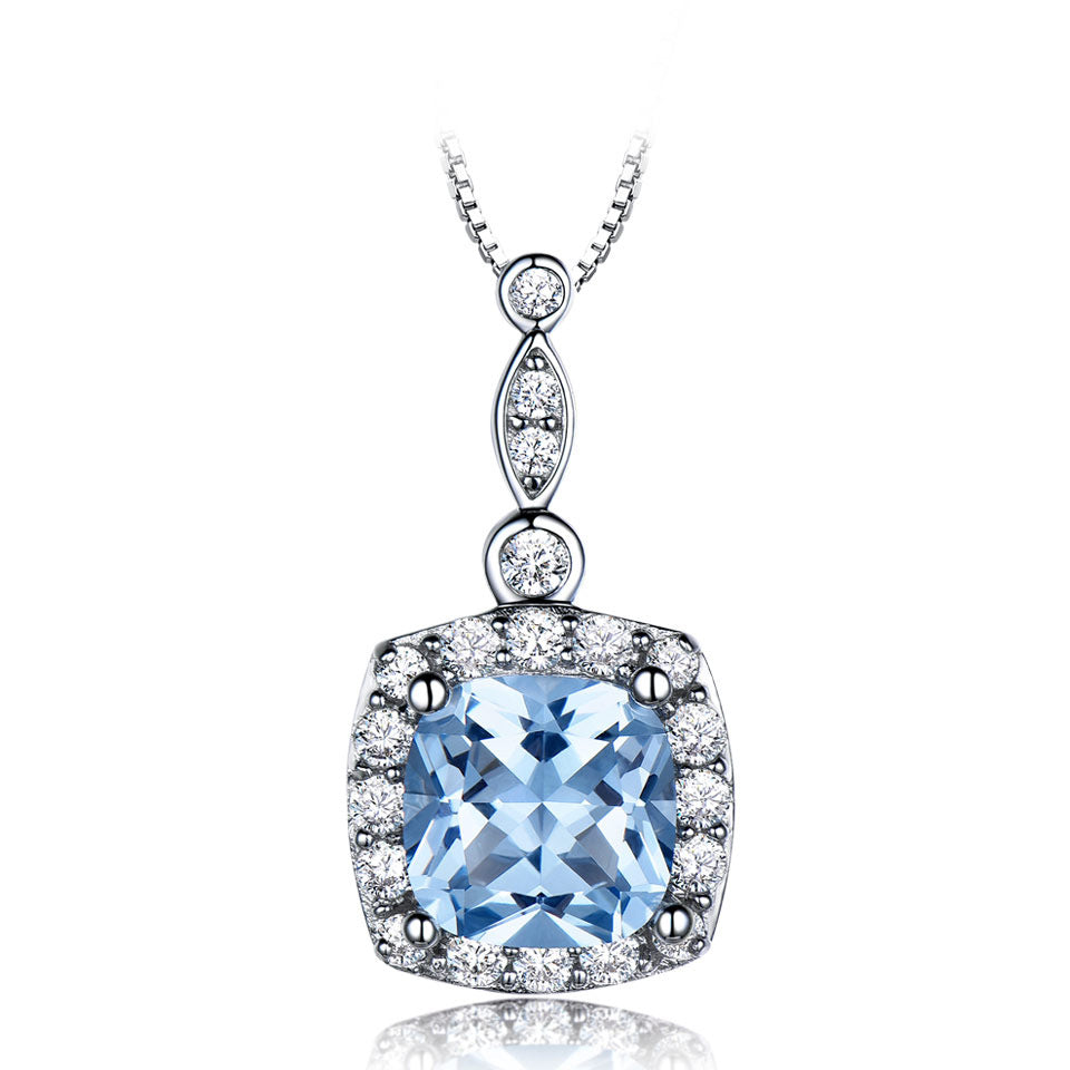 925 Collier en argent sterling Sky Blue Topaz Four-Piece Set