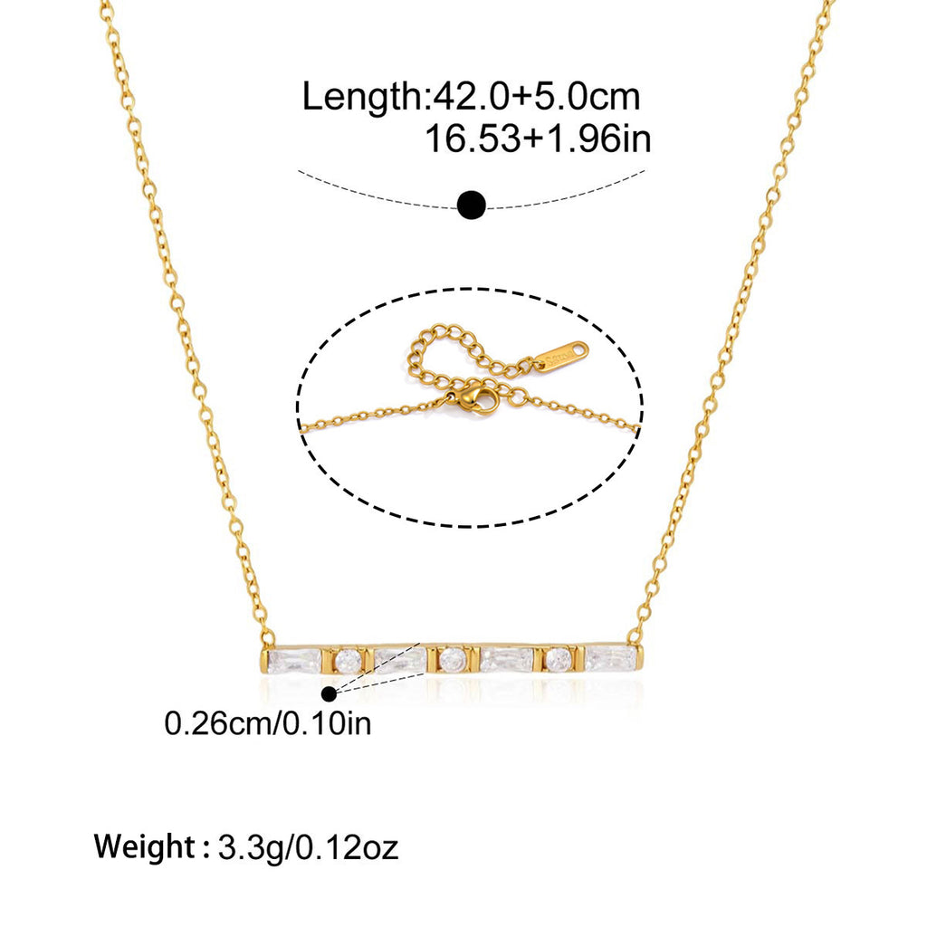 Zircon Collier en acier titane Et résistant à la Fade