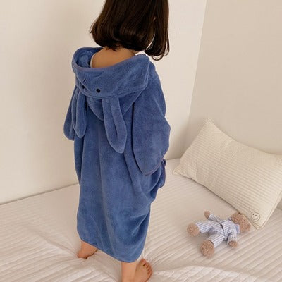 Serviette de bain à capuche de lapin