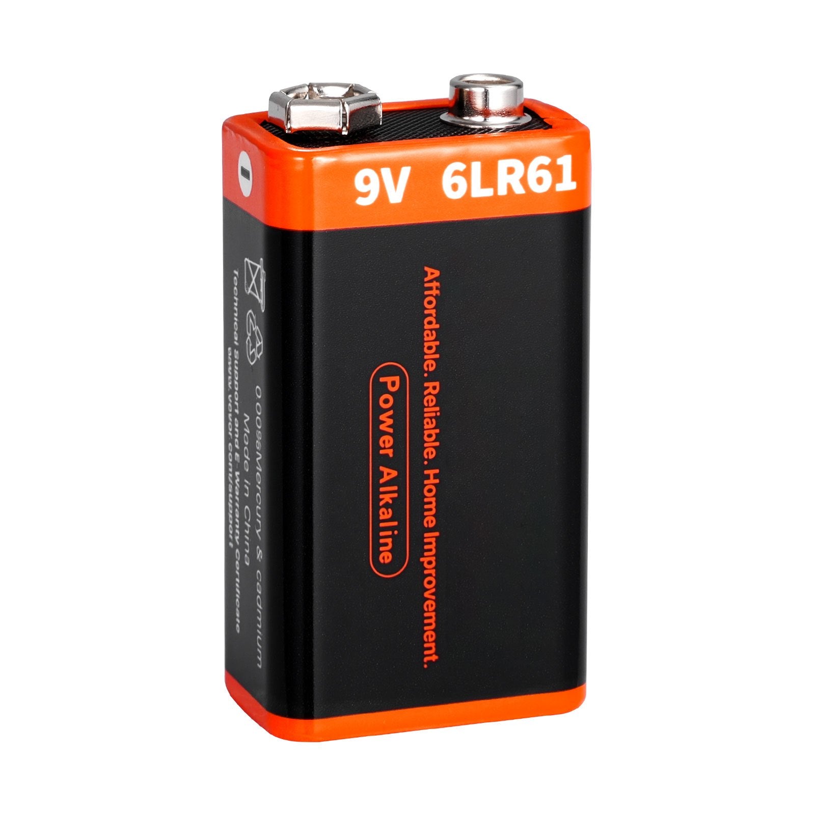 Batteries Alkaline 9V 12-Pack Batterie 9 Volt pour détecteur de fumée longue durée