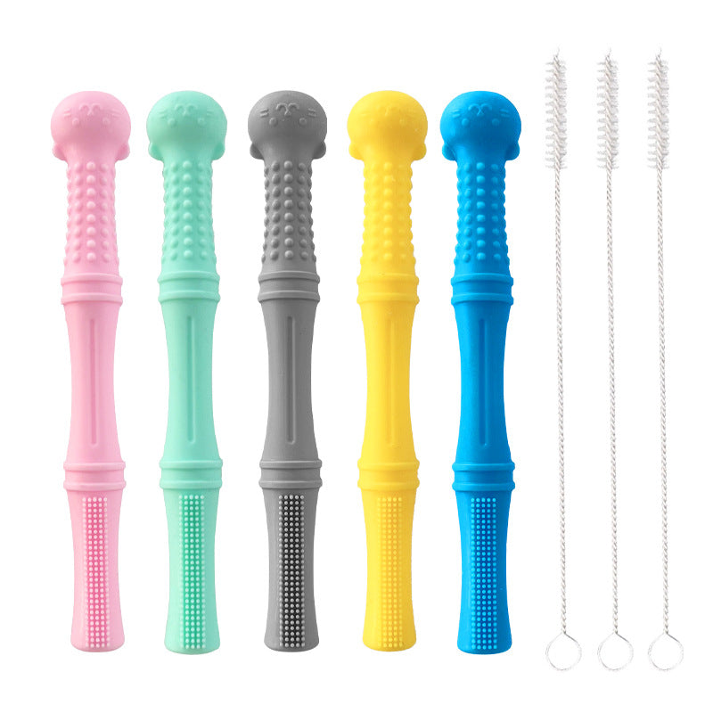 Poignée de dents de bébé en silicone Poignée de bébé Poignée maternelle et enfant