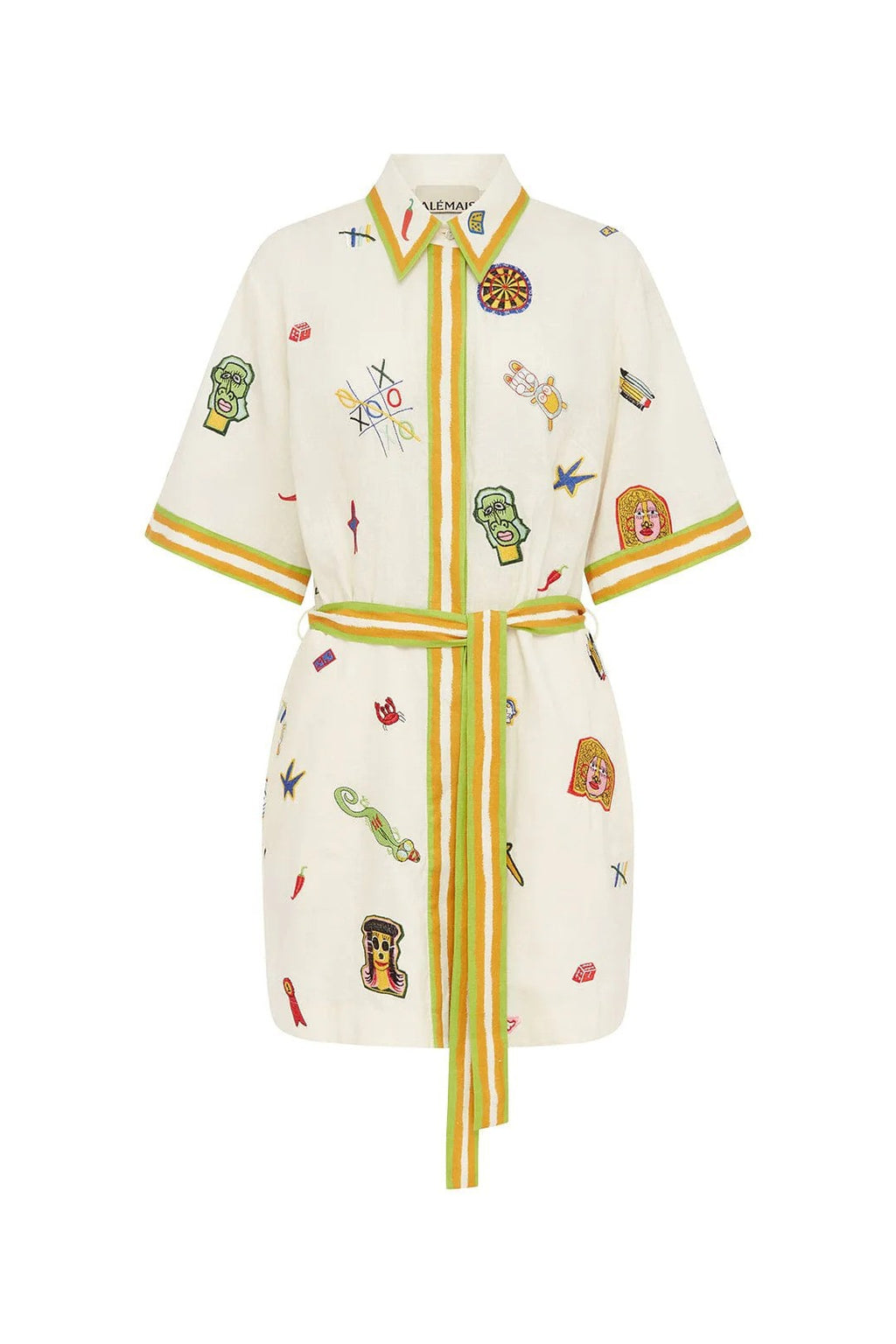 Robe à manches courtes à tailler en dentelle lisse