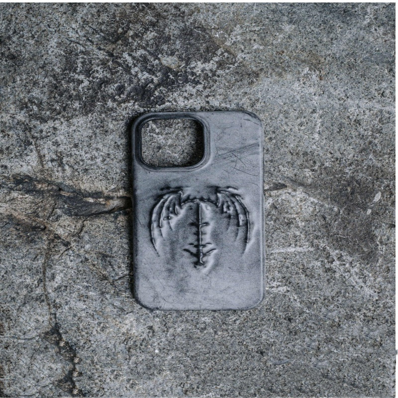 Rétro Vampire gothique Bat Wing Embossed Style foncé Étui téléphonique