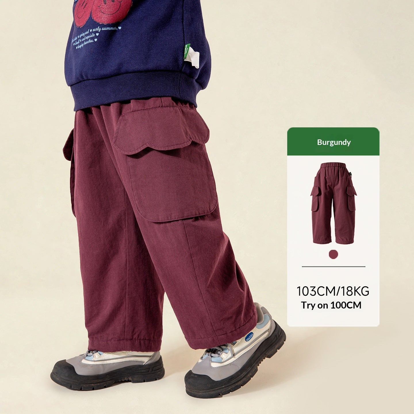 Pantalons de travail pour enfants à deux manches en polaire
