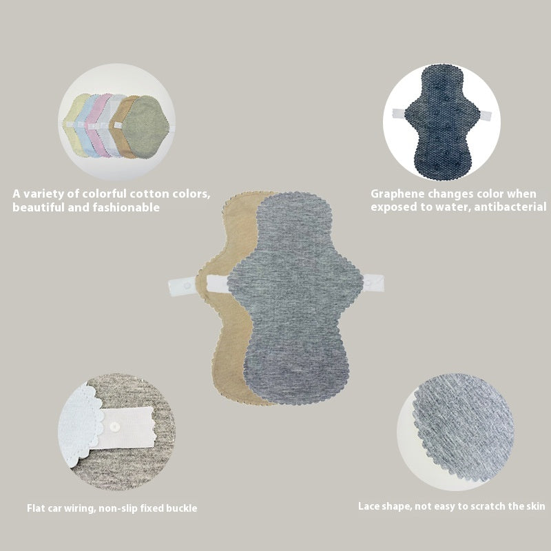 Gray Graphene Lavable Napkin Antibactérien Dentelle Réutilisation