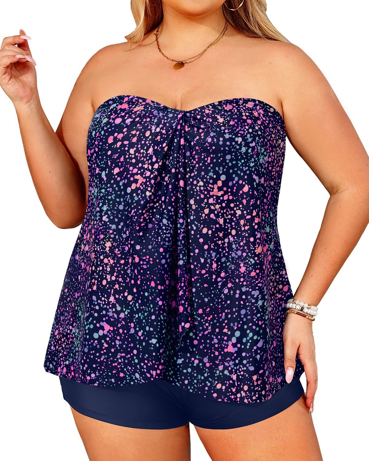 Leisure Resort Deux-pièces boxer de maillot de bain Slips Backless Halter Style