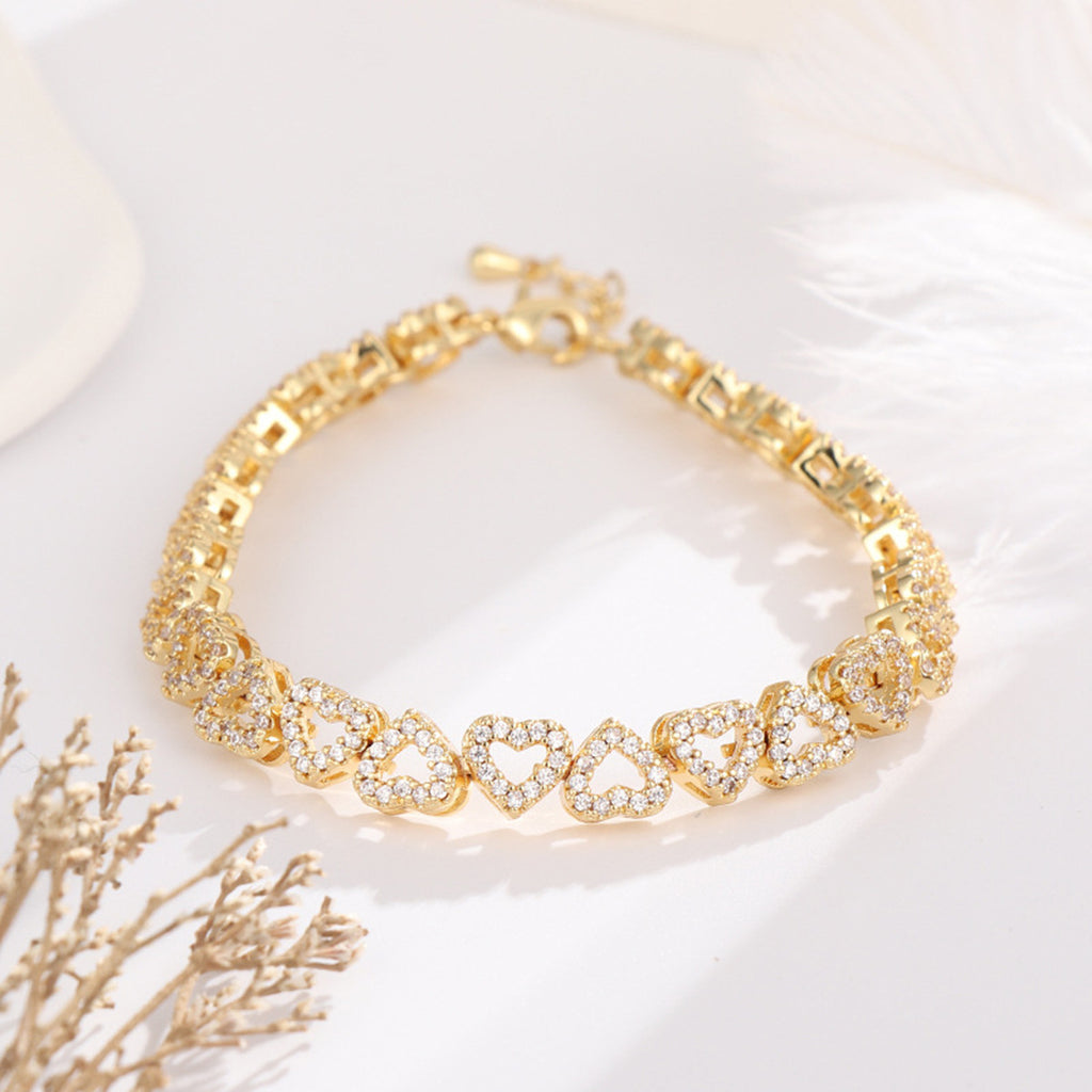 Bracelet en diamant de haute qualité de fille avec cœur en diamant complet