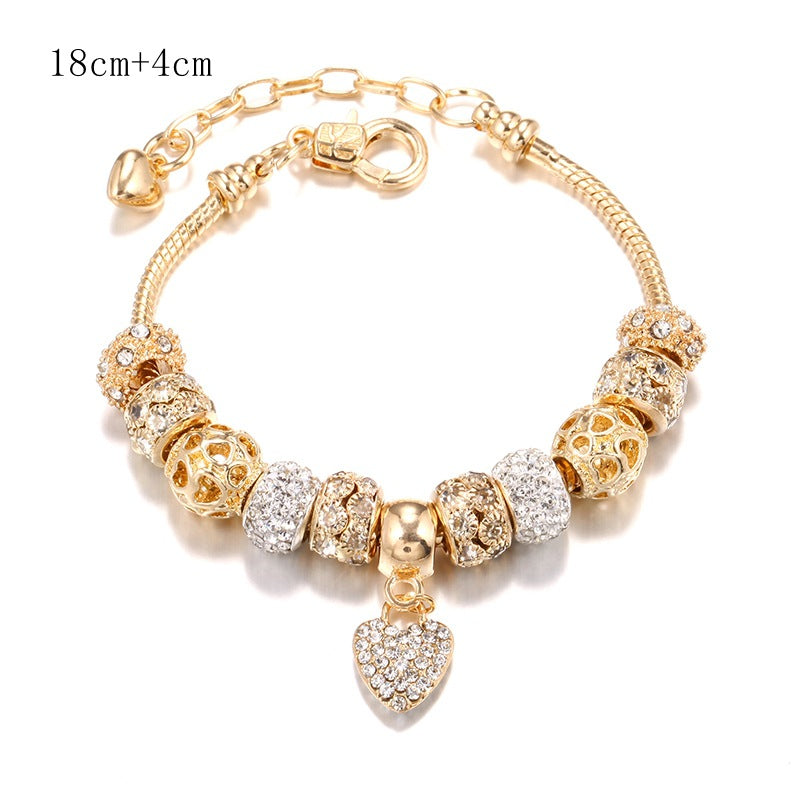 Bracelet Amazon Explosions Alliage de bricolage Large Trou Perles Bracelet Or Perles Européennes Bracele