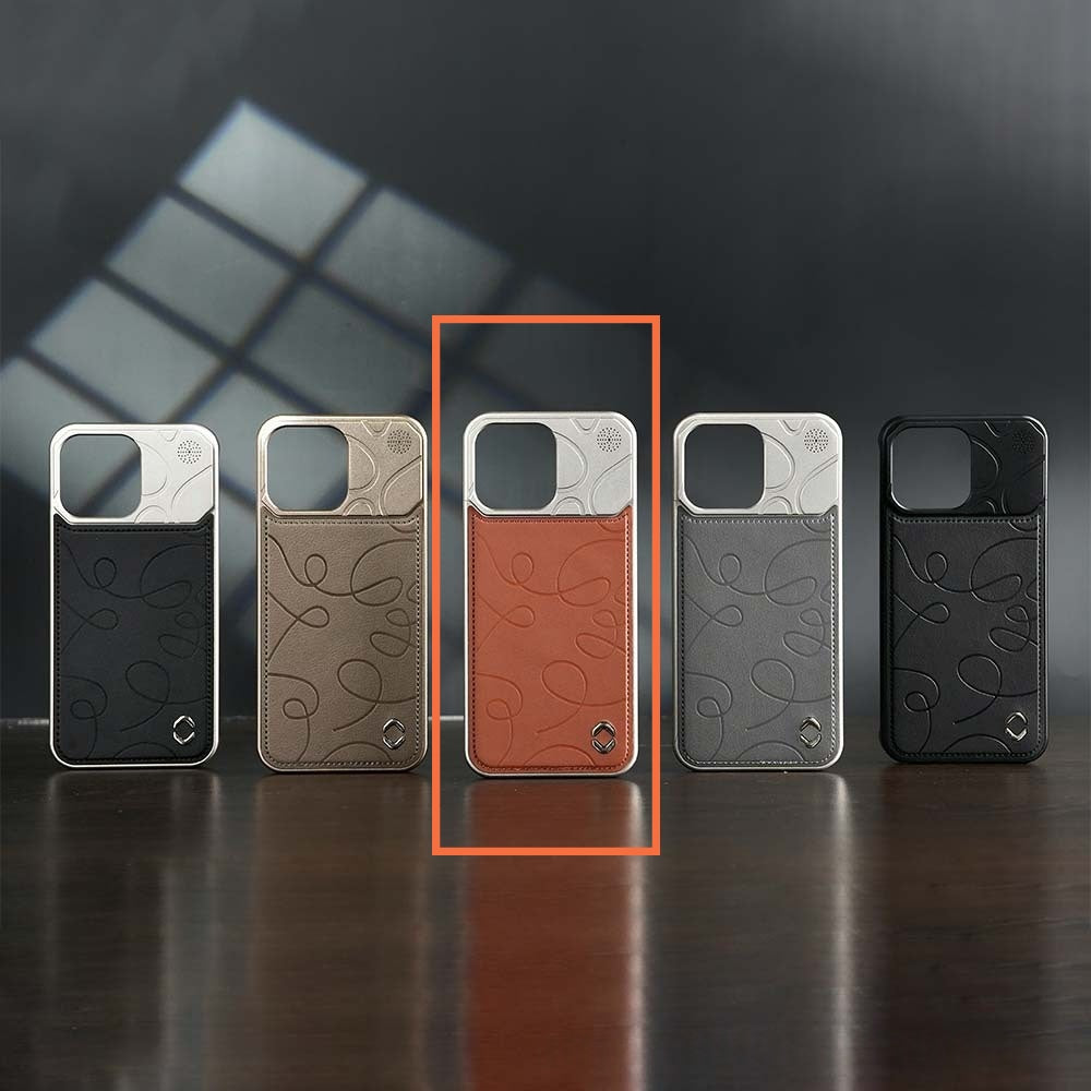 Simple and drop-resistant leather phone case