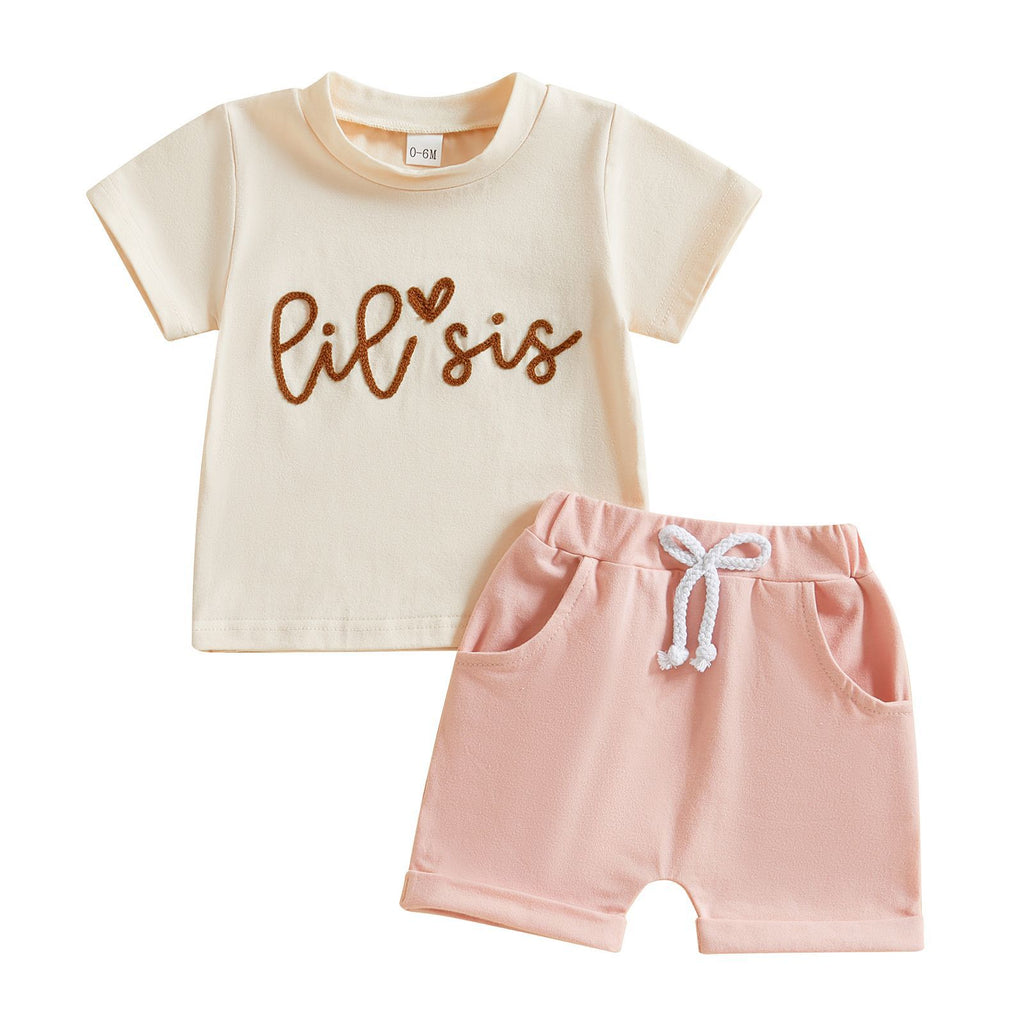 Ensemble de shorts à manches courtes imprimé occasionnel pour enfants