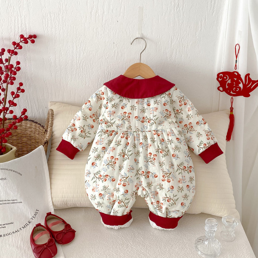 Bébé Cotton rembourré une pièce Combinaison pure coton Classe A Vêtements d'hiver chauds et extra-t