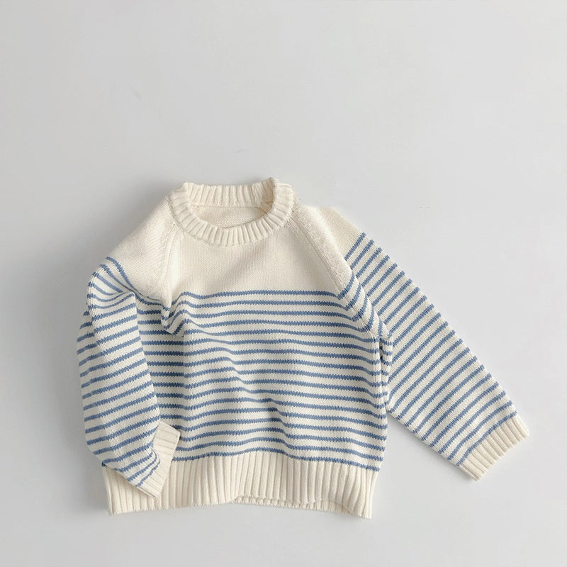 Sweater en tissu rayé de style coréen