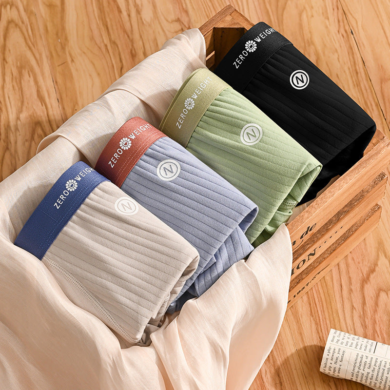 Sous-vêtements pour hommes en coton purifié rayé Couleur contrastante de la taille moyenne