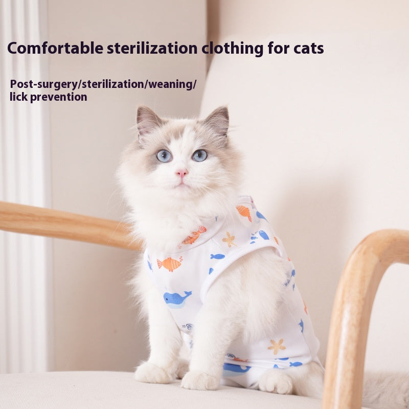 Stérilisation des chats Vêtements Série d'impression post-opération Quatre saisons