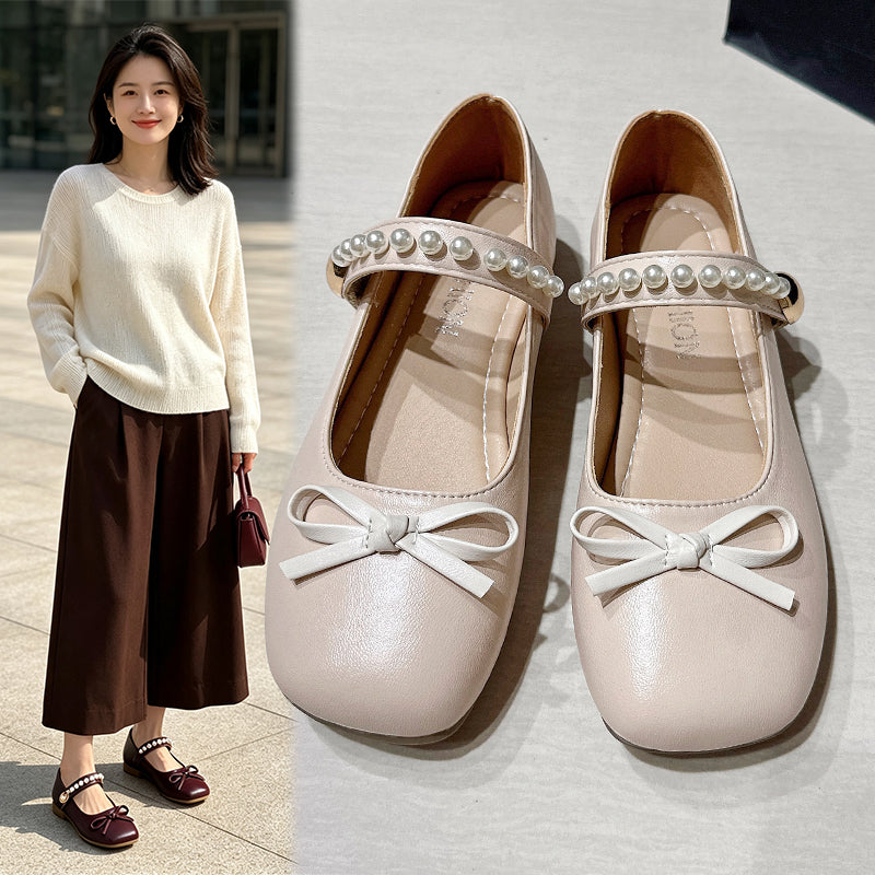 Filles & Femmes Style doux Pearl Mary Jane Flats
