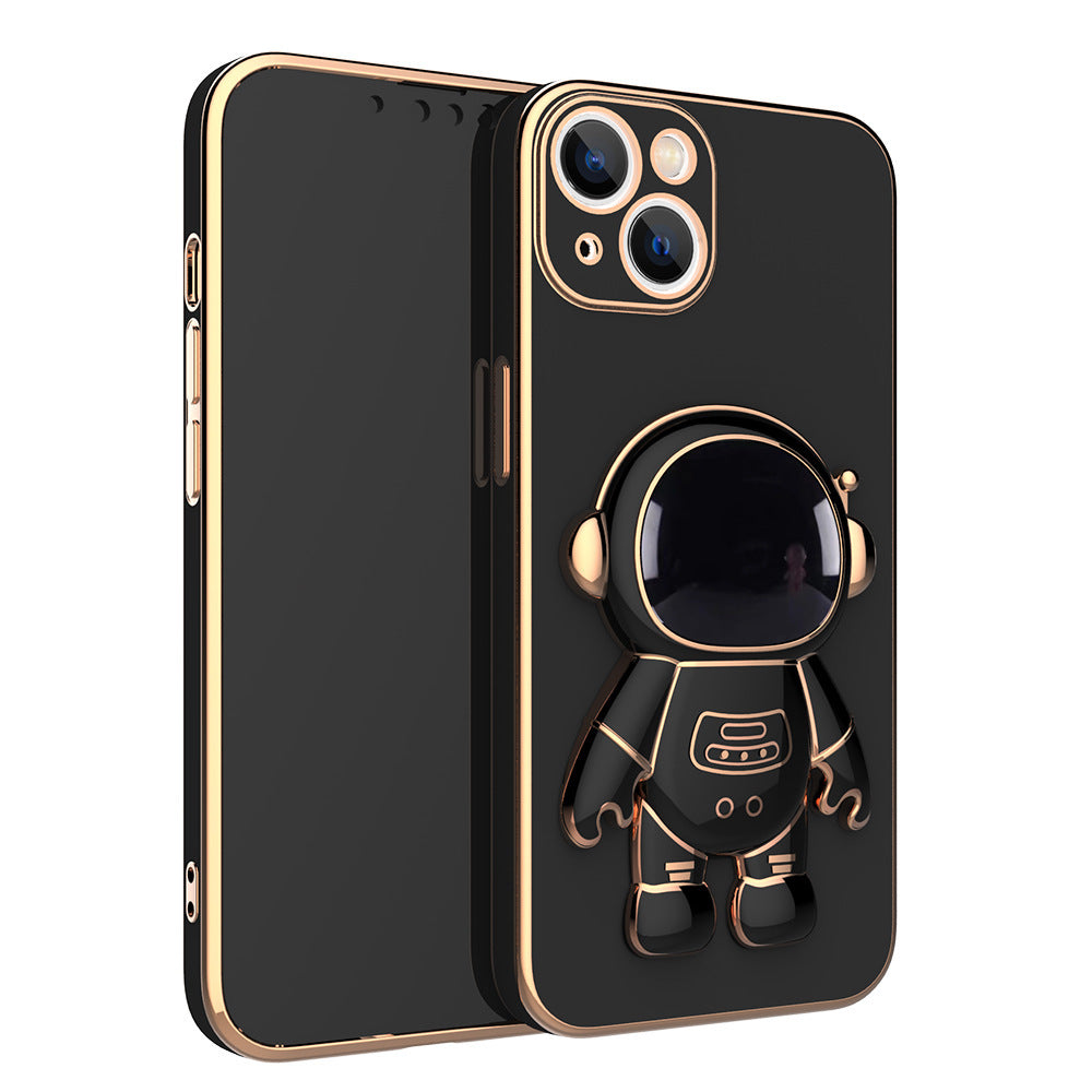 Étui de téléphone mobile Astronaute à trois dimensions All-inclusive Anti-fall Electroplating Brack