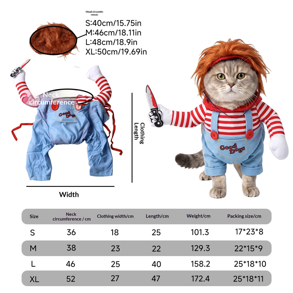 Déguisement pour animaux de compagnie Transformation de chat Funny Holiday Dress-Up Outfit