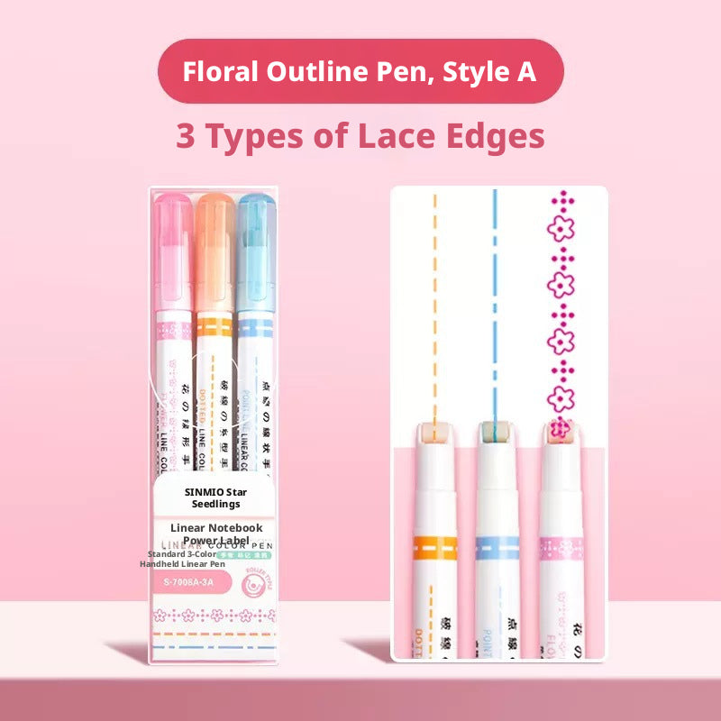 Stylo de contour de motif-3 pièces par boîte