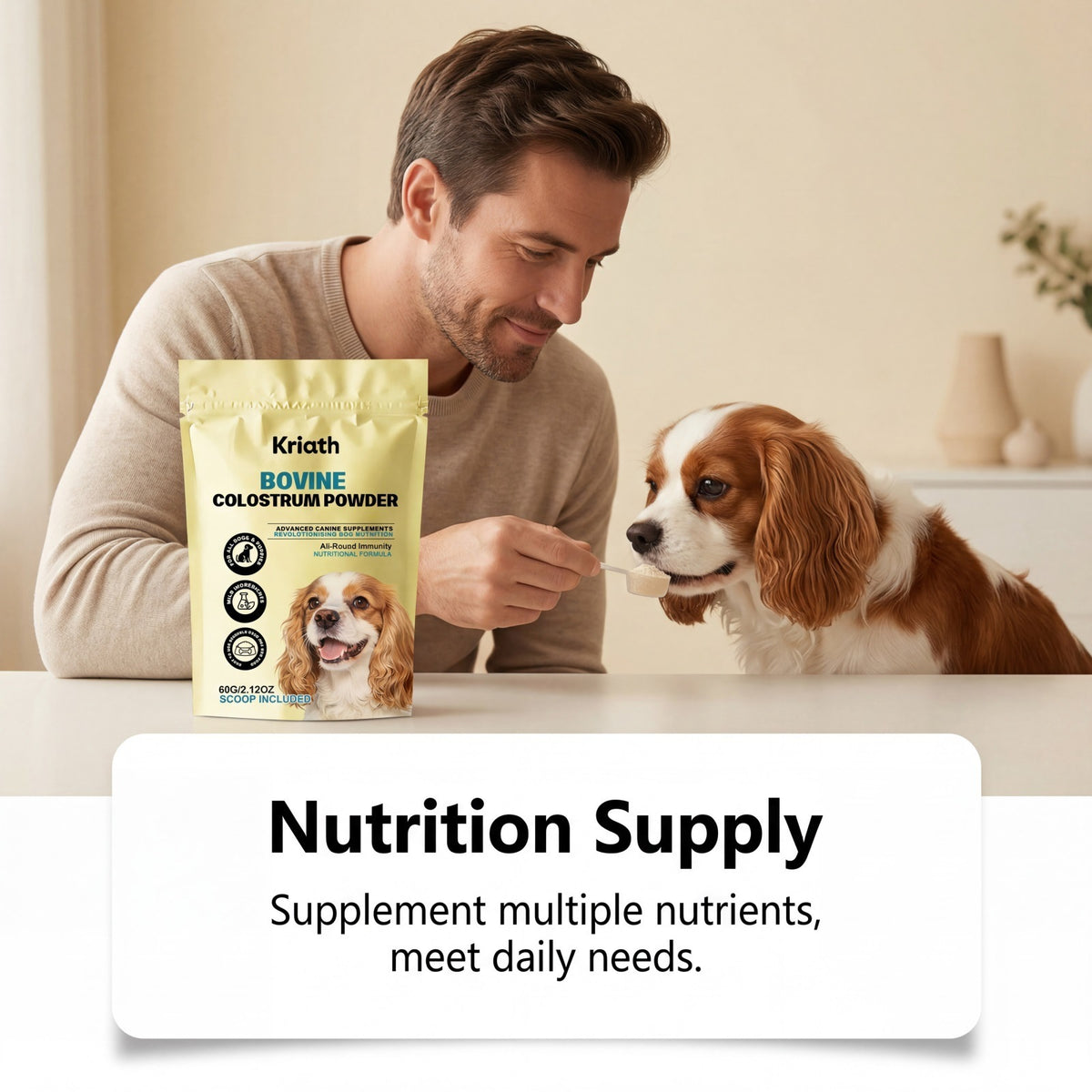 Bovin Colostrum Supplément nutritionnel pour chiens Soins quotidiens pour chiens Suppléments corporels Et