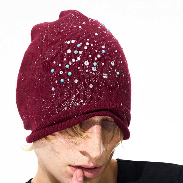 Chapeau haut de gamme en laine de strass