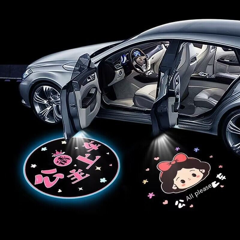 Lampe de projection sans fil de lumière de l'atmosphère de voiture Sill de porte