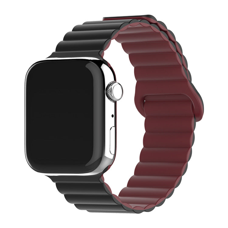 Bracelet de montre à boucle magnétique en silicone bicolore